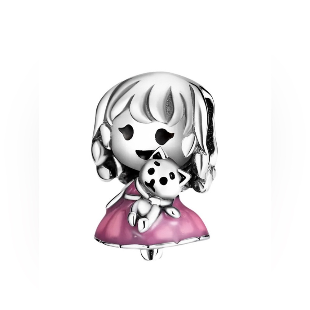 Linx Little Girl with Kitten Charm
